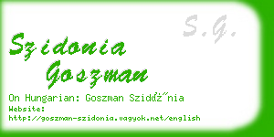 szidonia goszman business card